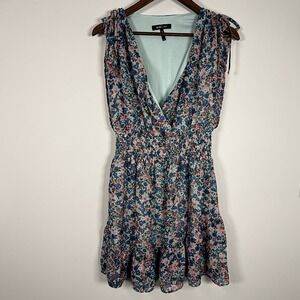 BCBG Women's Sleeveless Dress Floral Lined Elastic Waist Size Medium